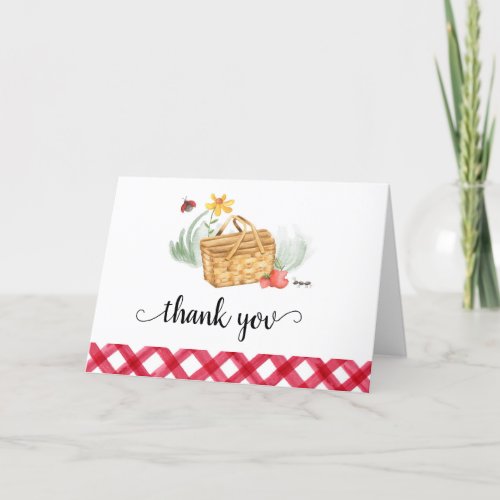 Picnic Birthday Party Thank You Card