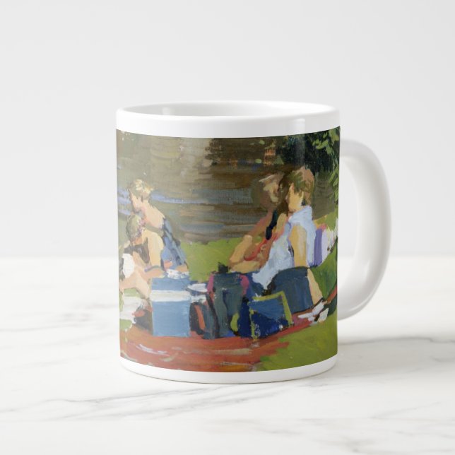Picnic by the River Withypool Large Coffee Mug (Front Right)