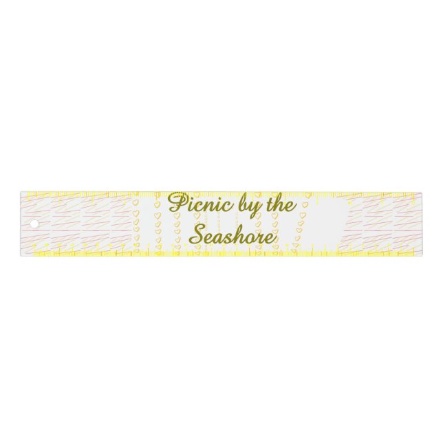 Picnic by the Seashore Heart Scroll Ruler (Front)