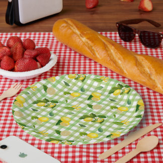 Picnic Citrus Mediterranean Pattern Paper Plates
