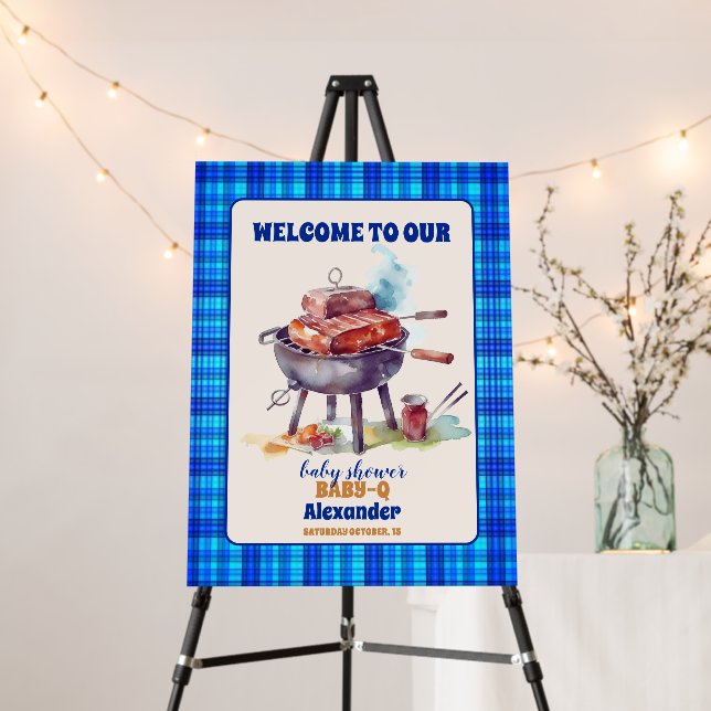 Picnic Cloth Baby Q Baby Shower Foam Board (In Situ (Stand))