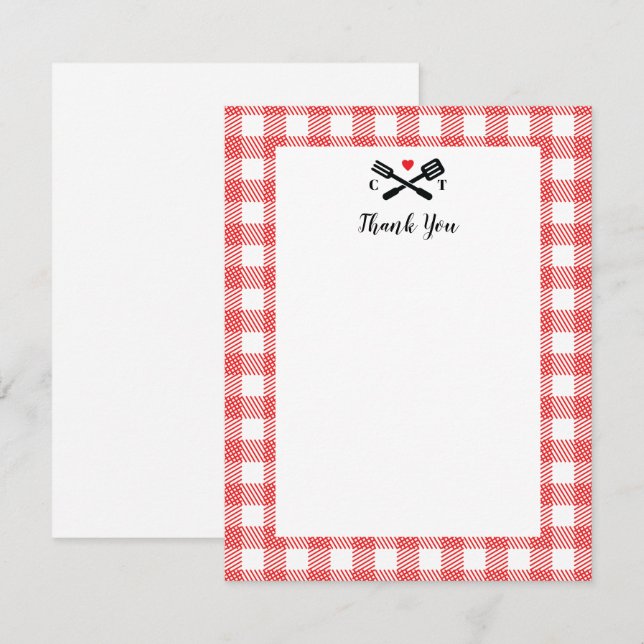Picnic Cloth BBQ Thank You Note Card (Front/Back)