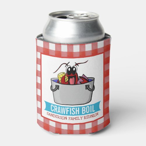 Picnic Crawfish Boil Reunion Seafood Party Red Can Cooler