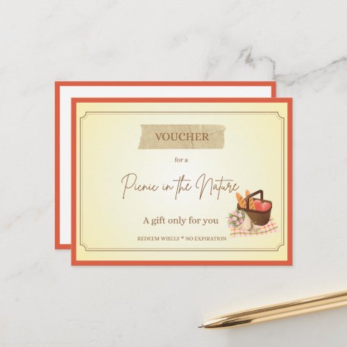 'Picnic' Funny Gift Voucher Postcard