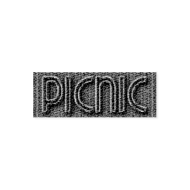 Picnic Funny Wicker Typography Self Inking Stamp (Design)