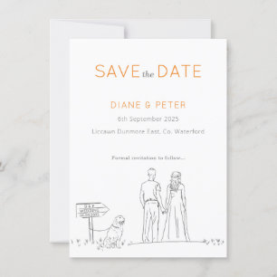 Picnic Garden Minimalist Black and White Wedding Save The Date