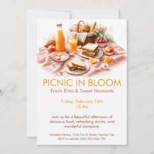 Picnic in Bloom - Spring Brunch Garden Party Invitation