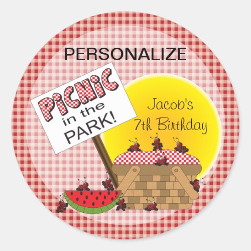 Picnic in the Park  Any Occasion Classic Round Sticker