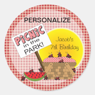Picnic in the Park Any Occasion Classic Round Sticker