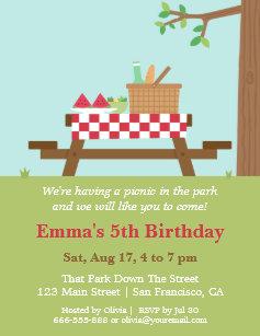 picnic birthday invitations zazzle