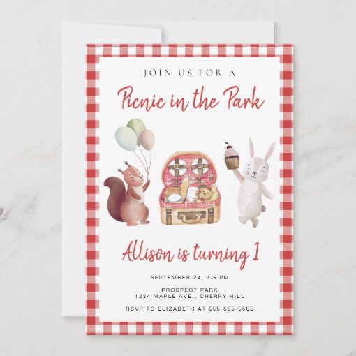 Picnic in the Park Child Birthday Party Invitation | Zazzle