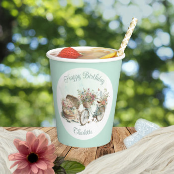 Picnic In The Park Floral Adult Birthday Party Paper Cups by holidayhearts at Zazzle