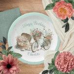 Picnic in the Park Floral Adult Birthday Party Paper Plates<br><div class="desc">Pretty as a picture picnic basket and floral-adorned bicycle "Picnic in the Park" Birthday Party design.  Composite design by Holiday Hearts Designs.</div>
