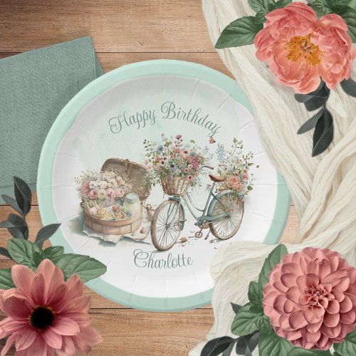 Picnic in the Park Floral Adult Birthday Party Paper Plates