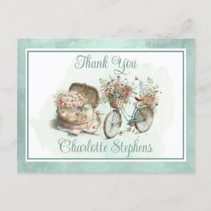 Picnic in the Park Floral Adult Birthday Thank You Postcard