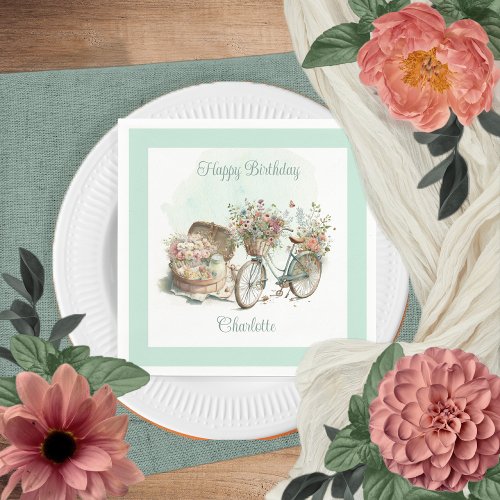 Picnic in the Park Floral Birthday Party Napkins