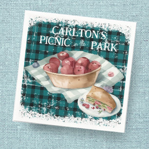 Picnic in the Park Green Boys Birthday Napkins