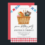 Picnic Kid Birthday Invitation<br><div class="desc">Picnic Birthday Party Invitation, a great idea for your kid's spring and summer birthdays. Add your custom wording to this design by using the "Edit this design template" boxes on the right-hand side of the item, or click the blue "Customize it" button to arrange the text, change the fonts and...</div>