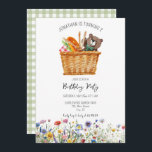 Picnic Kid Birthday Invitation Gingham wildflowers<br><div class="desc">Picnic Birthday Party Invitation, a great idea for your kid's spring and summer birthdays. Add your custom wording to this design by using the "Edit this design template" boxes on the right-hand side of the item, or click the blue "Customize it" button to arrange the text, change the fonts and...</div>