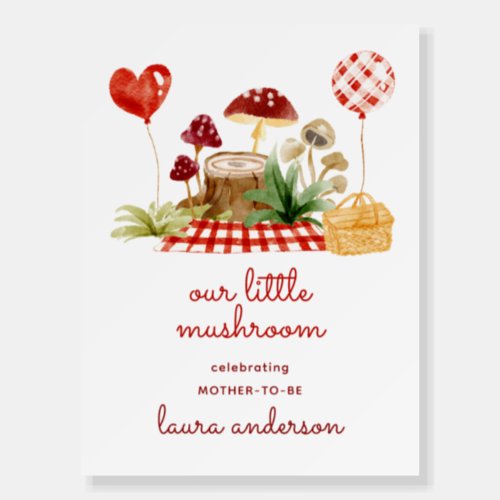 Picnic Little Mushroom Woodland BB Shower Welcome Foam Board