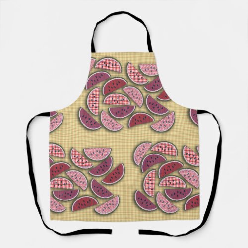 Picnic Love Watermelons Fresh Fruits Style Apron
