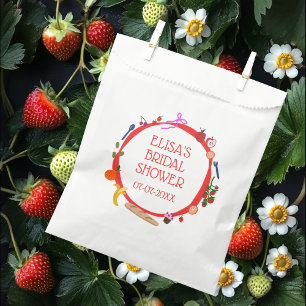 Picnic Modern Cute Hand Drawn CUSTOM Bridal Shower Favor Bag