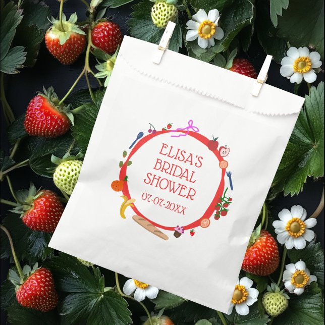 Picnic Modern Cute Hand Drawn CUSTOM Bridal Shower Favor Bag (Hand Drawn Food Picnic Modern Cute CUSTOM Bridal Shower Favor Bag
)