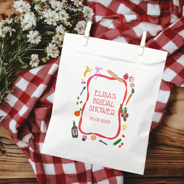 Picnic Modern Cute Hand Drawn CUSTOM Bridal Shower Favor Bag (Picnic Modern Cute Hand drawn CUSTOM Bridal Shower Favor Bag
)