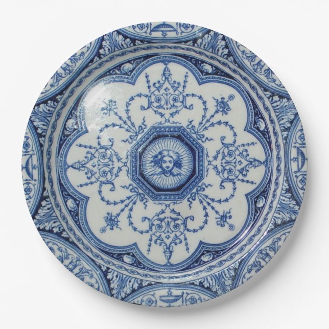 Picnic on 1896 Minton Holland Blue & White Paper Paper Plates (Front)