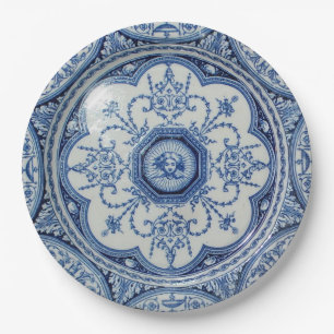 Picnic on 1896 Minton Holland Blue & White Paper Plates