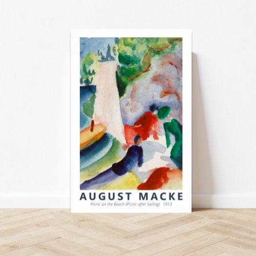 Picnic on the Beach by August Macke Poster