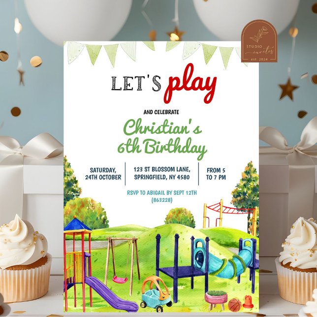 Picnic Outdoor Park Playground Kids Birthday Invitation (Creator Uploaded)