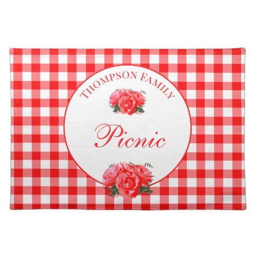 Picnic Party Summer Plaid Gingham Pattern Cloth Placemat