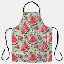 Picnic Patch Watermelon – Watercolor Fruit Gingham