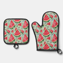 Picnic Patch Watermelon – Watercolor Fruit Gingham