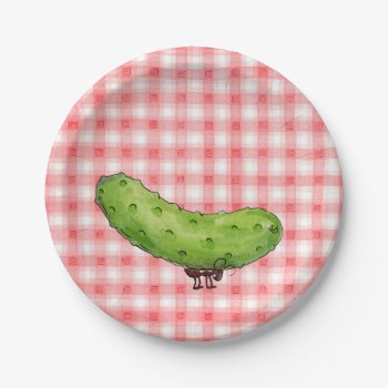 Picnic Pickle Paper Plates by marainey1 at Zazzle
