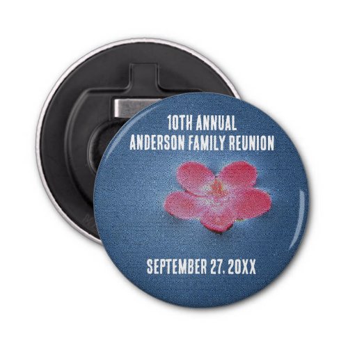 Picnic Pink Flower Annual Gathering Family Reunion Bottle Opener