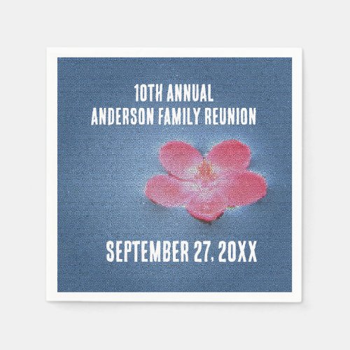 Picnic Pink Flower Annual Gathering Family Reunion Napkins