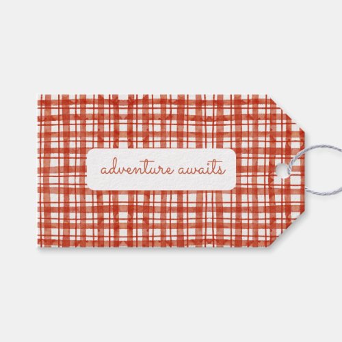 Picnic Plaid Fall Gender Neutral Baby Shower Gift Tags