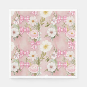 Picnic Plates - Flowers and Gingham Bows Napkins