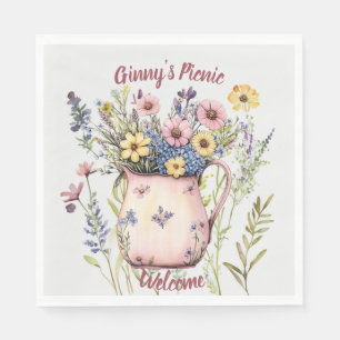 Picnic Plates - Pretty Wild Flowers & Vase Napkins