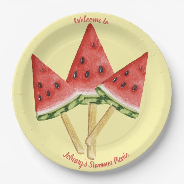 Picnic Plates - Water Melon Slices Personalized  (Front)