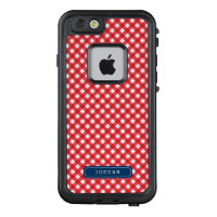Picnic Red Gingham Personalize with Name LifeProof FRĒ iPhone 6/6s Case