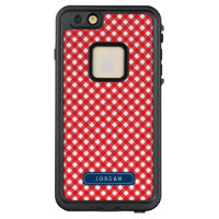 Picnic Red Gingham Personalize with Name LifeProof FRĒ iPhone 6/6s Plus Case
