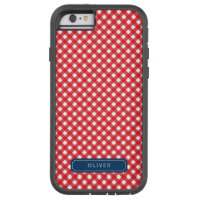 Picnic Red Gingham Personalize with Name Tough Xtreme iPhone 6 Case