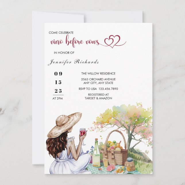 Picnic | Rustic Bridal Shower Invitation (Front)