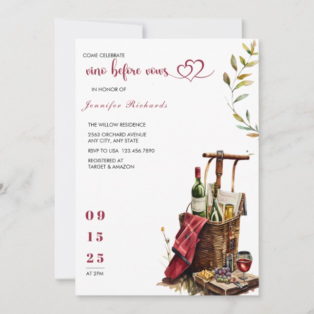 Picnic | Rustic Bridal Shower Invitation (Front)
