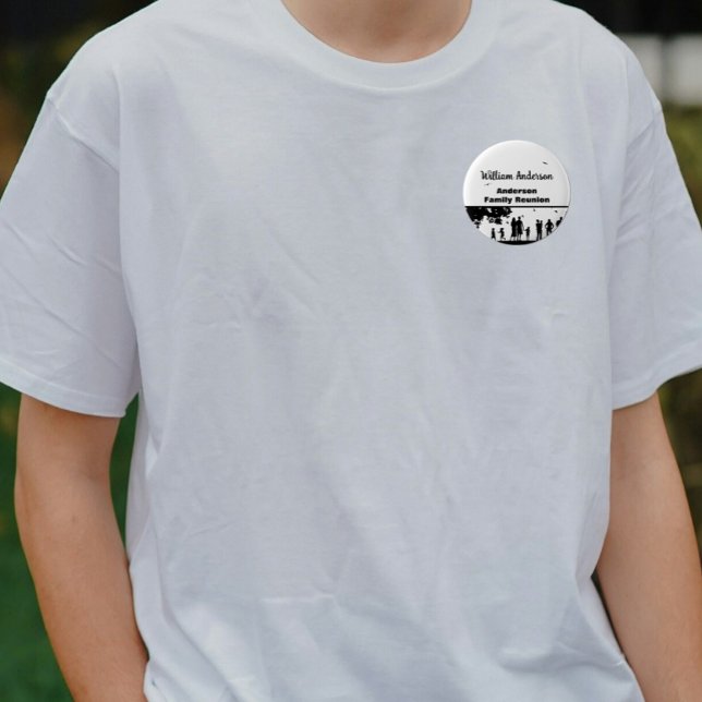 Picnic Silhuoette Family Reunion  with Name  Button (Creator Uploaded)