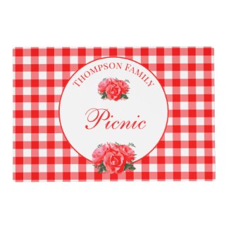 Picnic Summer Party Gingham Pattern Placemat