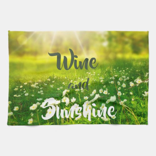 Picnic Summer Sunshine  Fun Wine Kitchen Towel